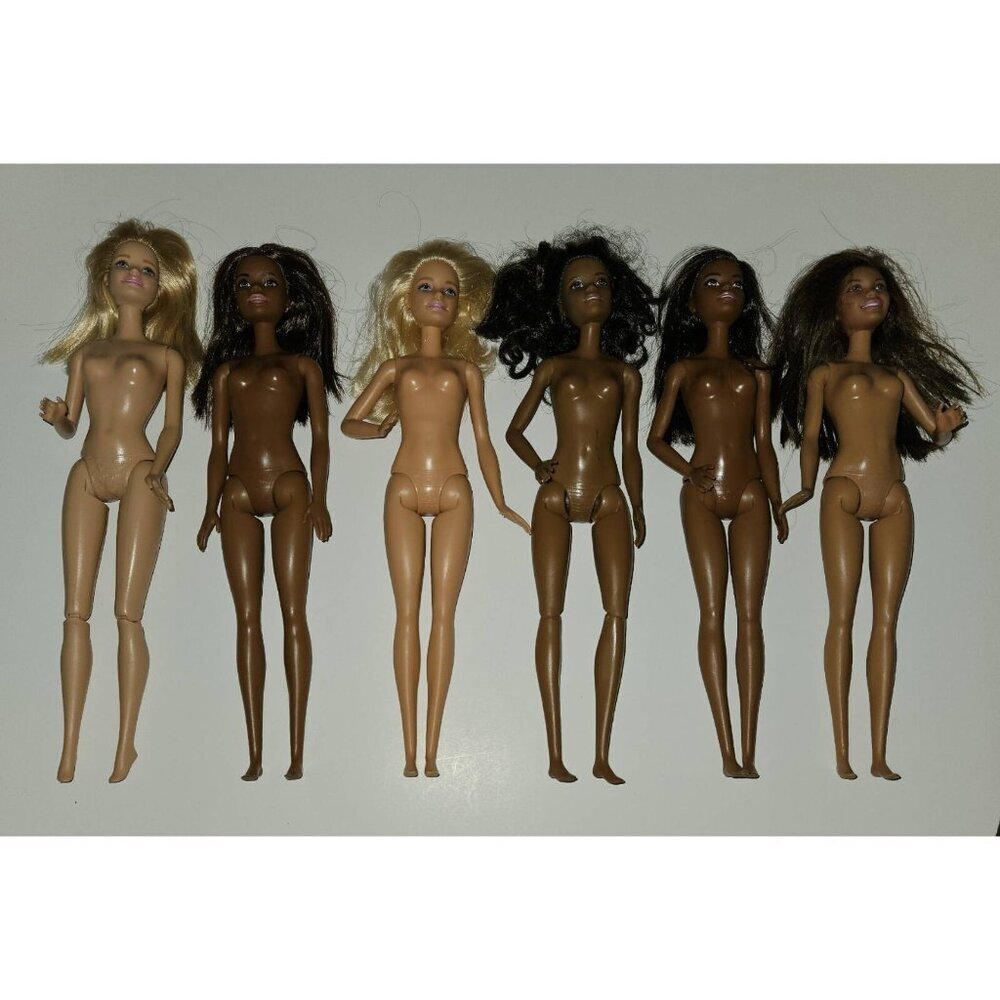 6 Barbie Doll Lot Nude 2015 AA Blond Bent Elbows Articulated Legs Fashionista